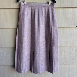 Vintage Mairi Macintyre Scotland 100 Wool Heather Tweed Pleated Midi Skirt